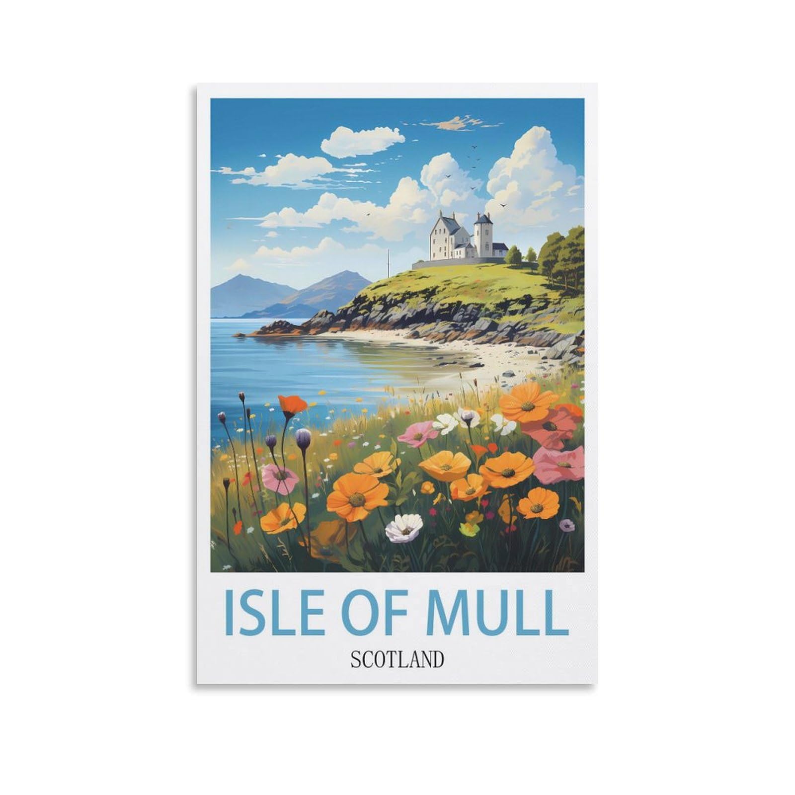 Vintage Metal Tin Sign Isle of Mull Scotlands Kitchen Bar Novelty Gift Metal Tin Wall Décor Sign 15x30cm