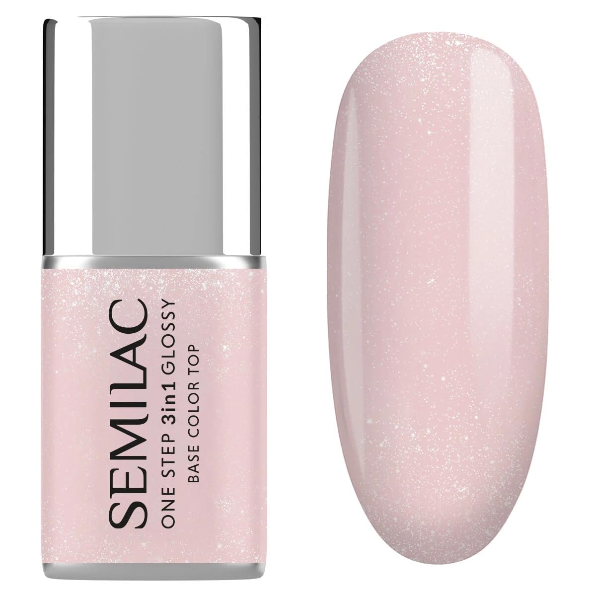 Semilac Lakier do paznokci UV 3 w 1 One Step Glossy S259 Naked Glitter Beige 7 ml