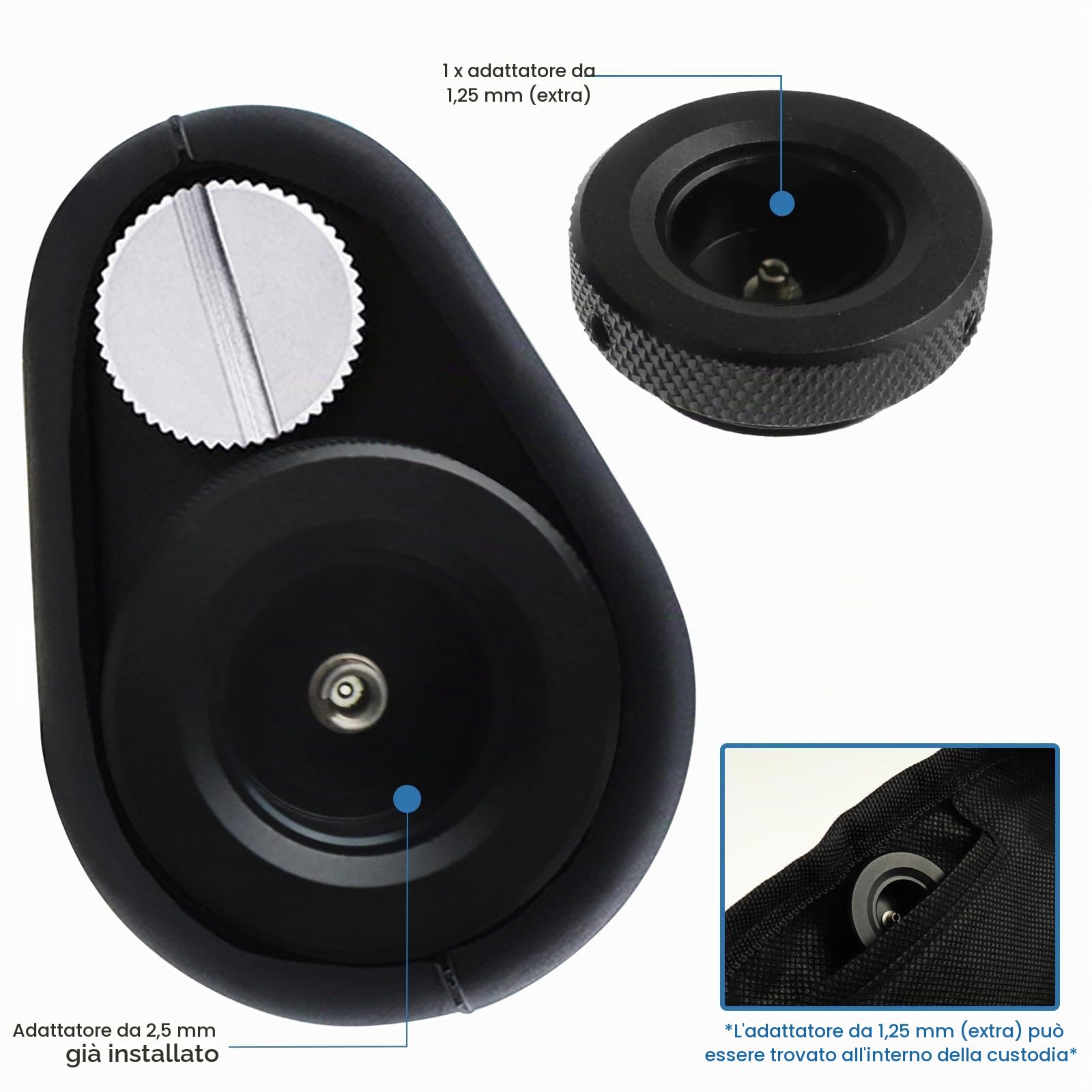 400 X microscopio ottico a mano per cavo coassiale, incluso adattatore da 2,5 mm e 1,25 mm