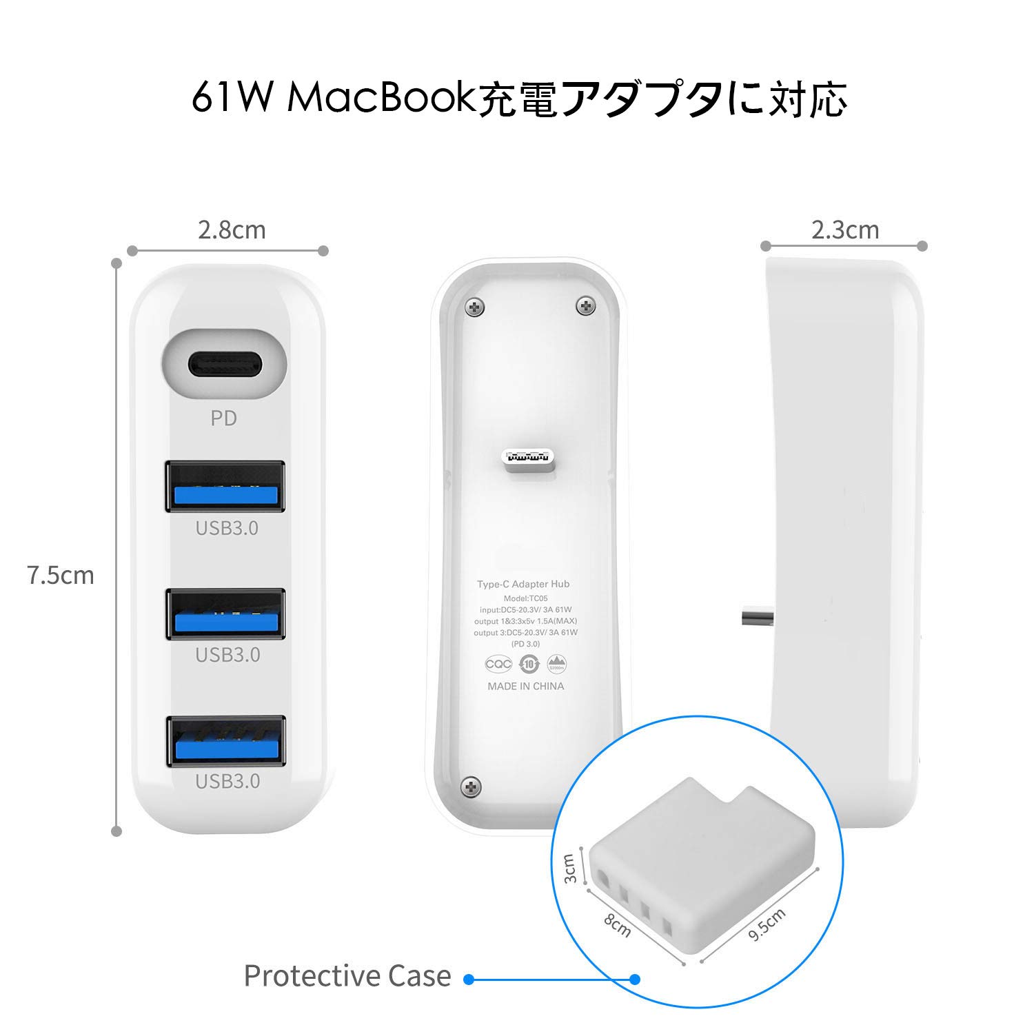 Amazon.co.jp: 61W USB Type-C Hub 充電器 ハブ アダプターfor