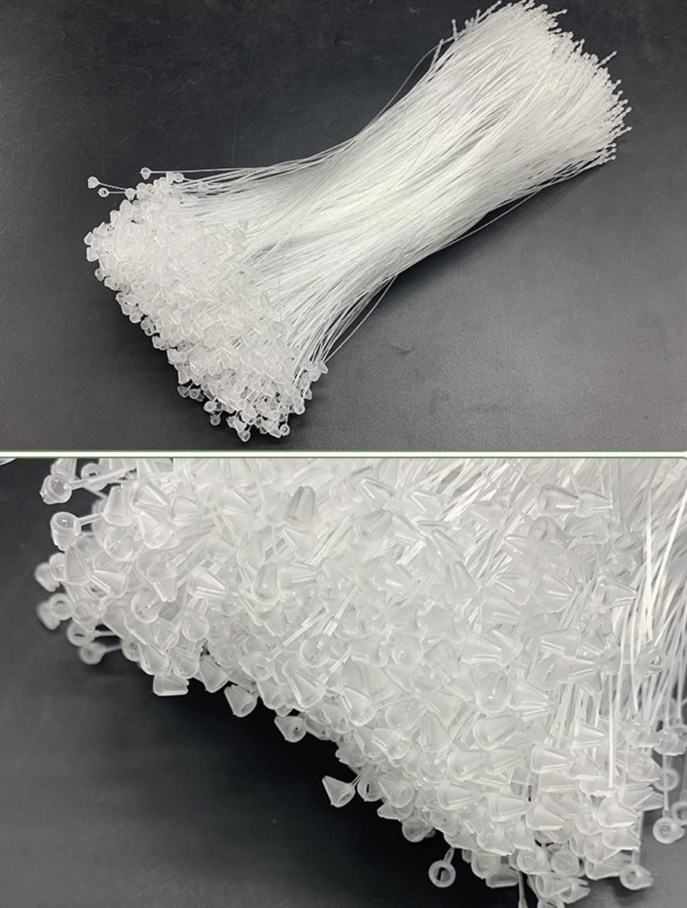 1000 pcs 5" Hang Tag Nylon String Snap Lock Pin Loop Fastener Hook Tie Clear UK