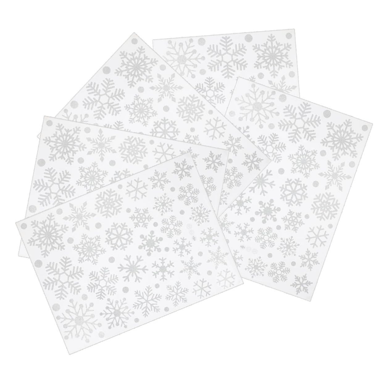 HOMSFOU 5blätter Schneeflocken Fensteraufkleber Glitzer Weihnachts Fenstersticker Bogen Klebebilder Fenster Weihnachten Weihnachtssticker Fenster Fensteraufkleber Weihnachten