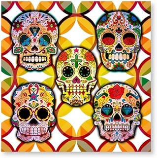CafePress Sugar Skulls Photo Wall Tile, Matte Finish, 8