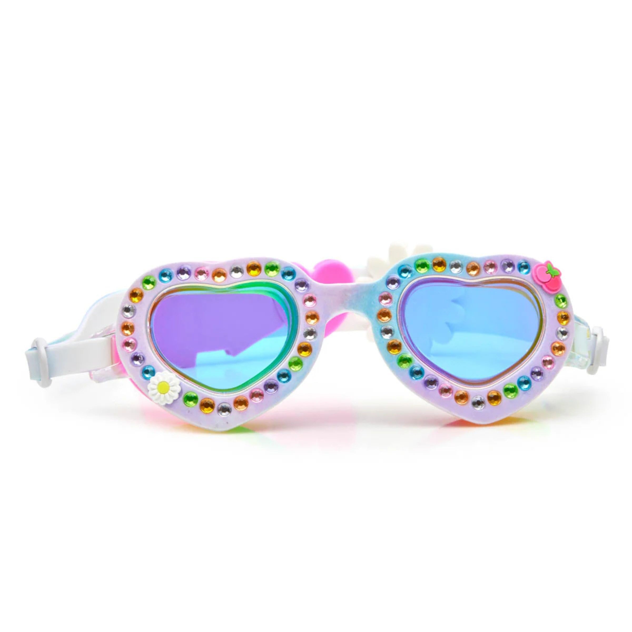 Bling2O Blanch Blossom Dandi - Gafas de natación para niños, 100% silicona, protección UV + 6 años