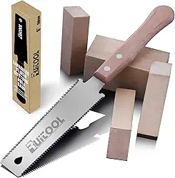 RUITOOL Serra de mão japonesa 15 cm serra de tração dupla face SK5 lâmina flexível 14/17 TPI corte nivelado serra de madeira para marcenaria