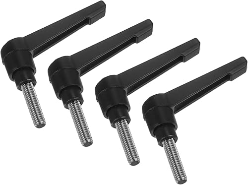 Miniatura 9 de uxcell 4 manijas de palanca de sujeción, perno macho roscado de acero al carbono de óxido negro M8 x 0.59 pulgadas, asas ajustables de bloqueo de