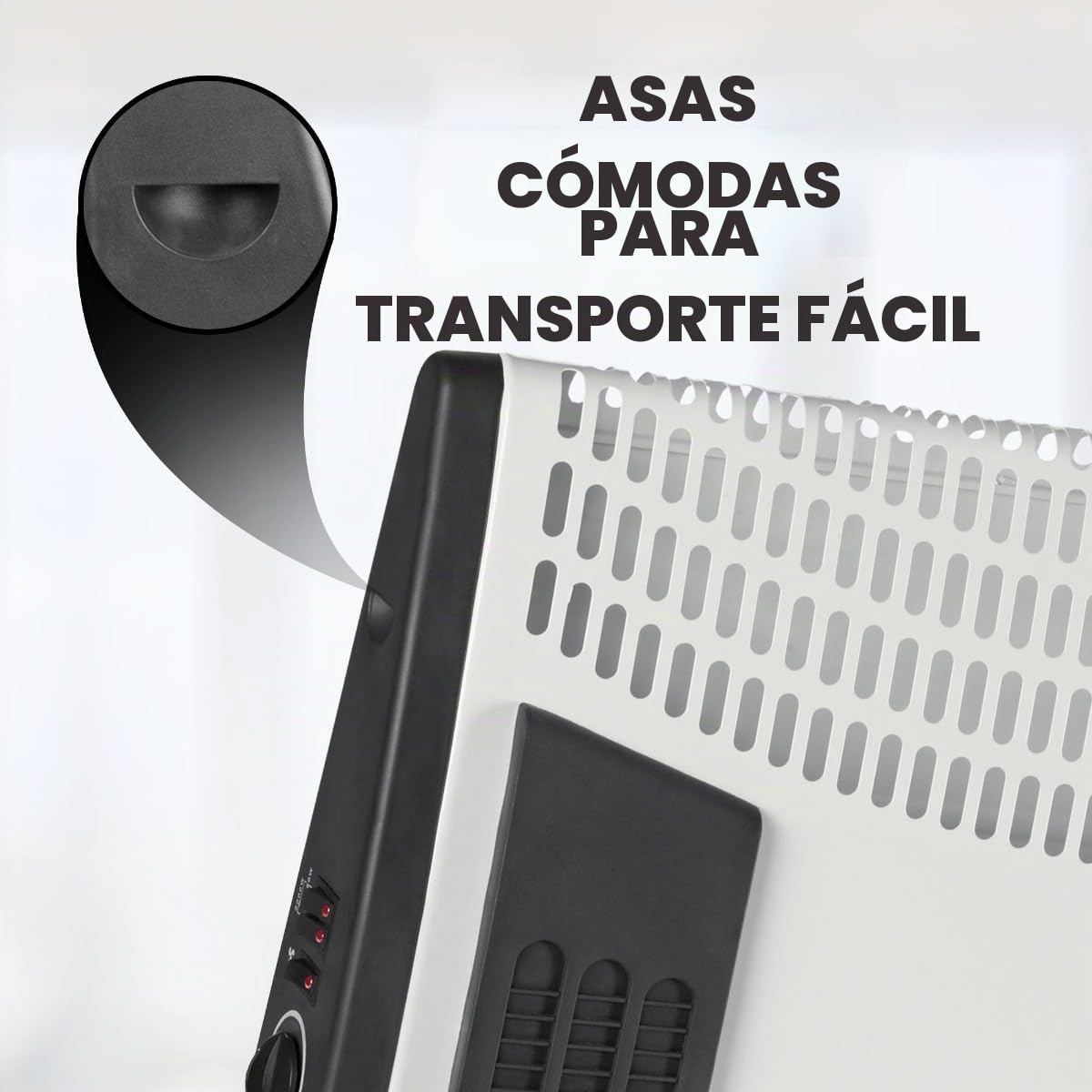 Clatronic® Calefactor convector | Calefactor móvil para casetas de jardín, garajes & Co. | Calefacción para baños | con ventilador | hasta 40 metros cuadrados | ahorro de energía | KH 3433 N
