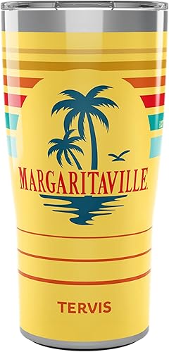 Tervis Traveler Margaritaville - Vaso aislado de triple pared Gotta Go Palm mantiene las bebidas frías y calientes, 20 onzas, acero inoxidable