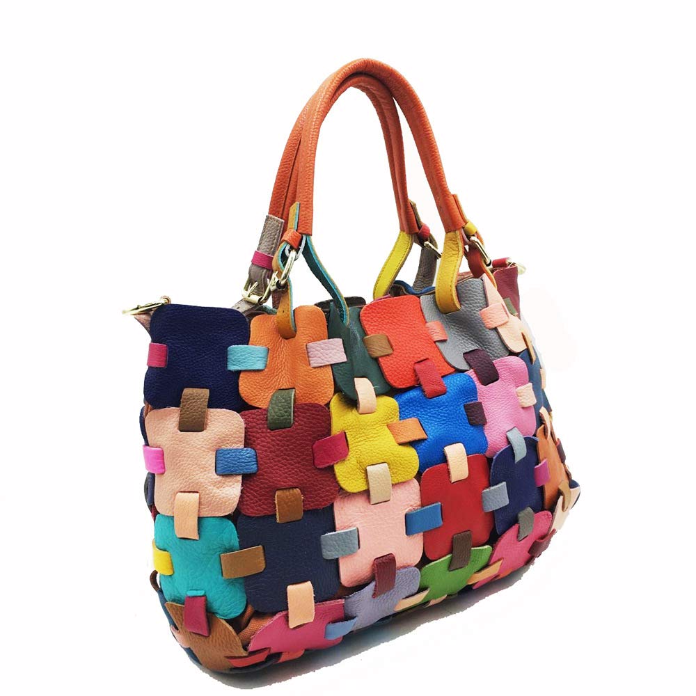 Bolso geométrico cuadrado de las mujeres del diseño del cuero de las señoras del bolso del totalizador multicolor bolsos de la manera