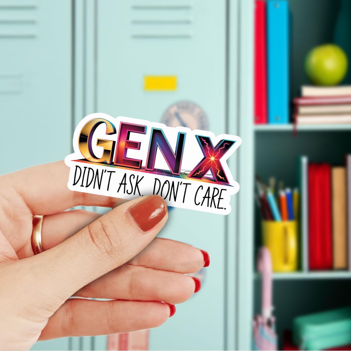 3Pcs Gen X Didn't Ask Don't Care Sticker Divertente Retro Generation X Sticker Regalo per Anno di nascita 1965-1980 Adesivi Gen X Anno 80s Orgoglioso Gen X Member Spirit Decal per laptop Bottiglia