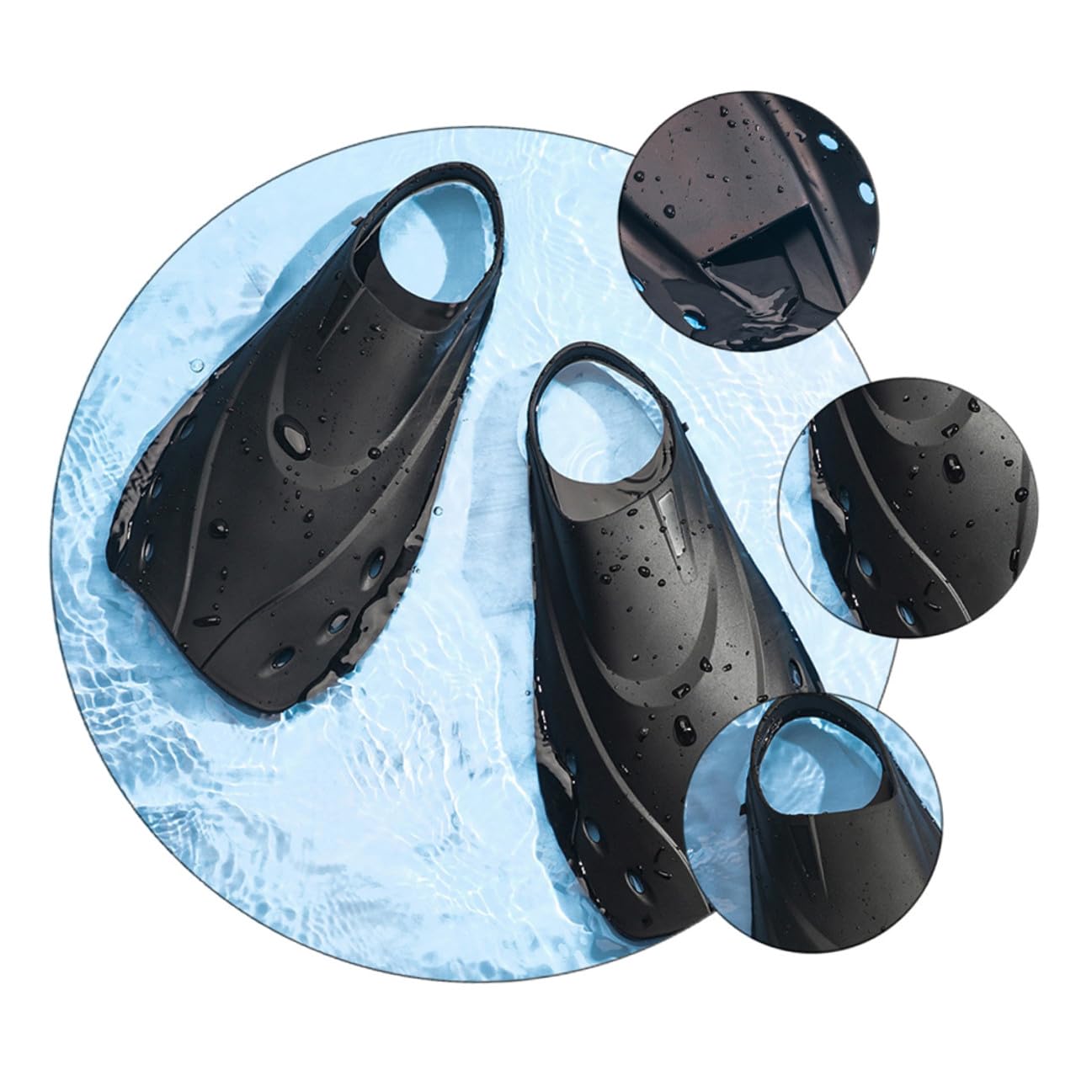 PRETYZOOM Aletas de Natación y Buceo Ajustables para Adultos, Material Ligero, Talla L, Cortas, para Entrenamiento y Snorkel, Diseño Ergonómico, Uso en Piscina y Mar