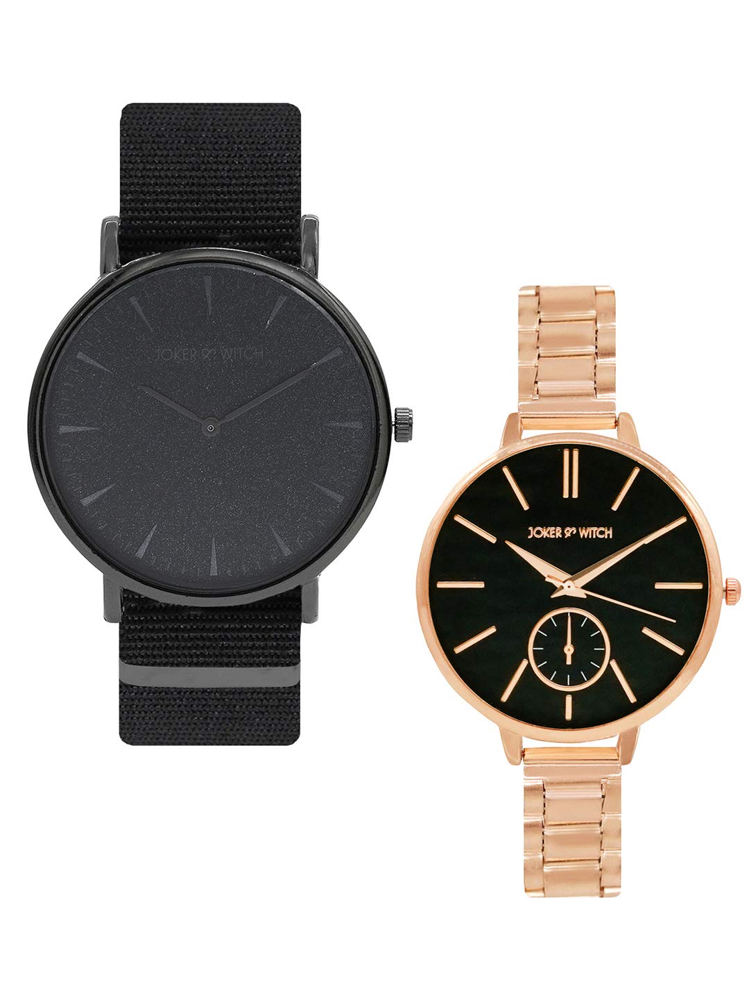 Joker And Witch Stainless Steel Barney And Valancy Couple Analog