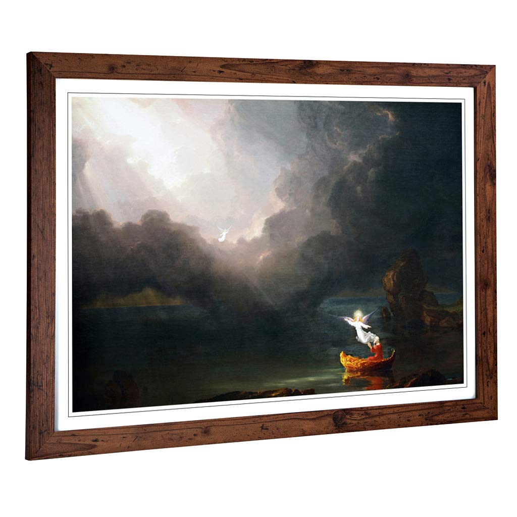 Big Box Art Framed Print of Thomas Cole Voyage of Life Old Age Design | Wall Art Picture | Home Decor for Kitchen, Living Room, Bedroom, Hallway, Walnut, A2 / 24.5x18 Inch / 62x45cm