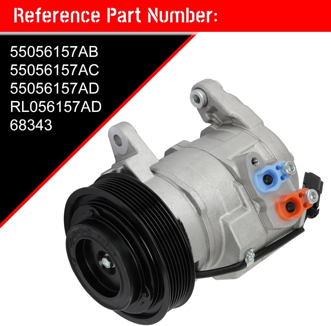 cciyu AC Compressor for Car 2004-2008 for Dodge Durango 5.7L,Air Conditioning Compressor with Clutch 7 Grooves 55056157AB