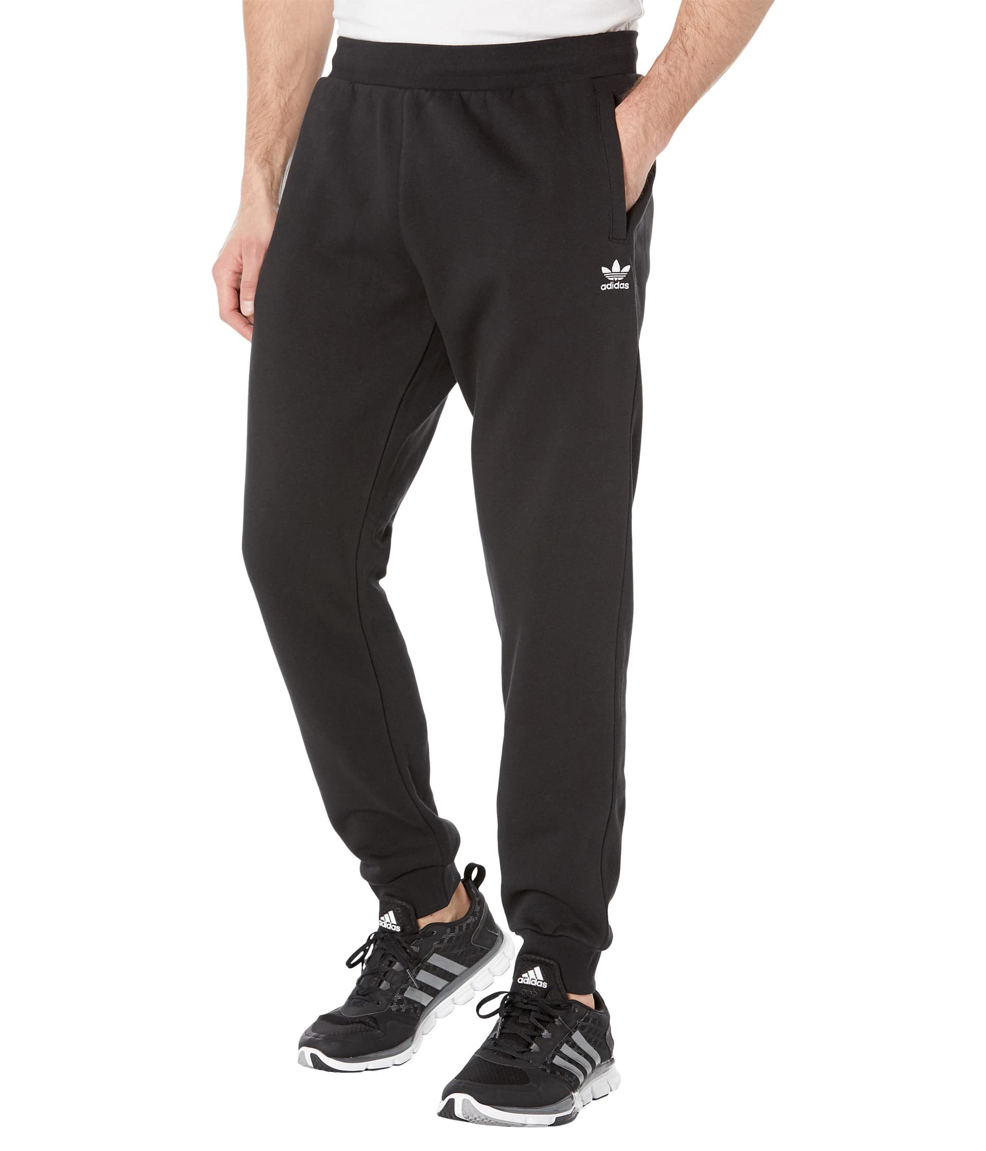 adidas Originals Men's Adicolor Essentials Trefoil Joggers, Black, Small