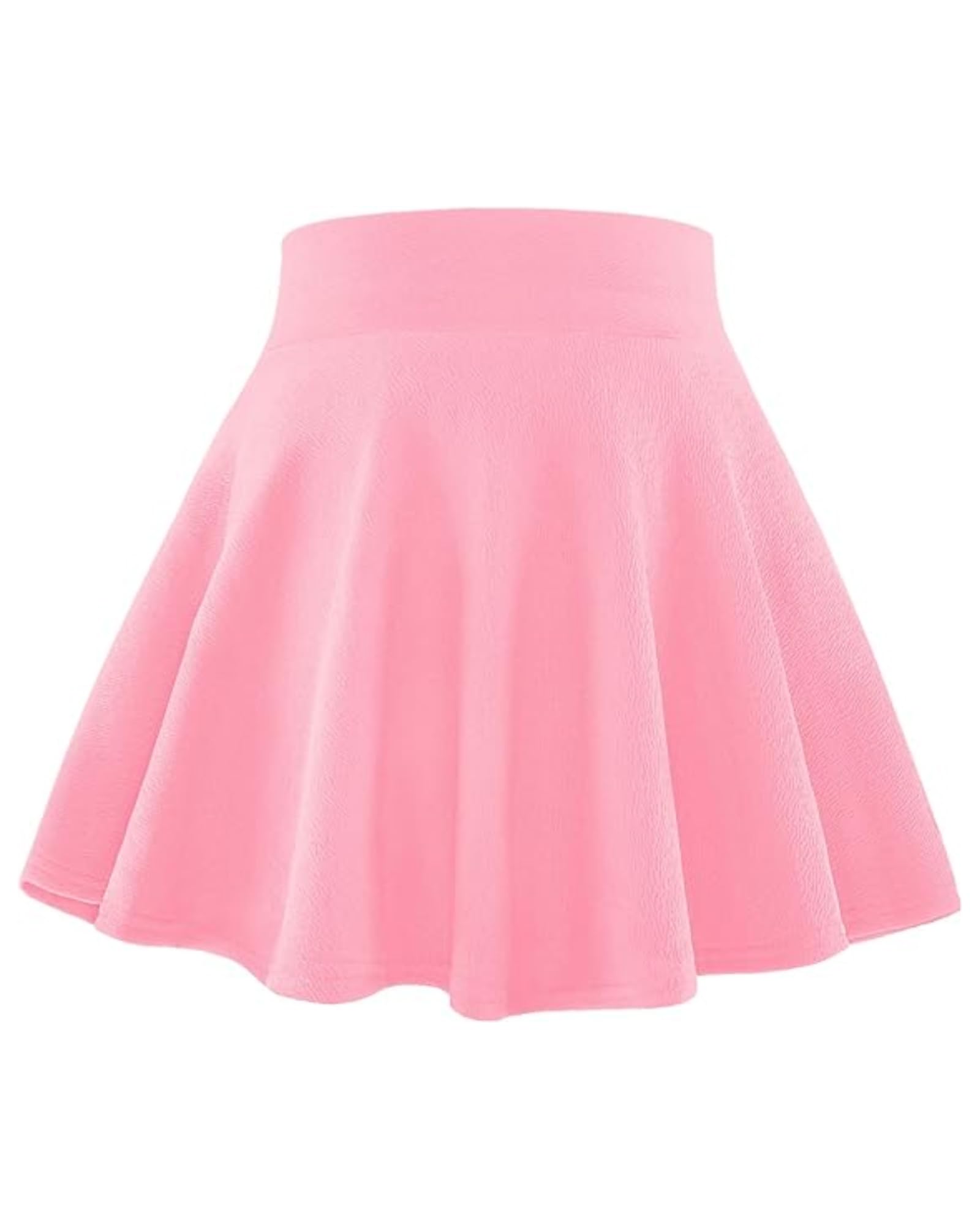 BOOPH Kids Girls Skirt Casual Mini Flare Plain Pleated Stretch Waist Skater Uniform Skirts
