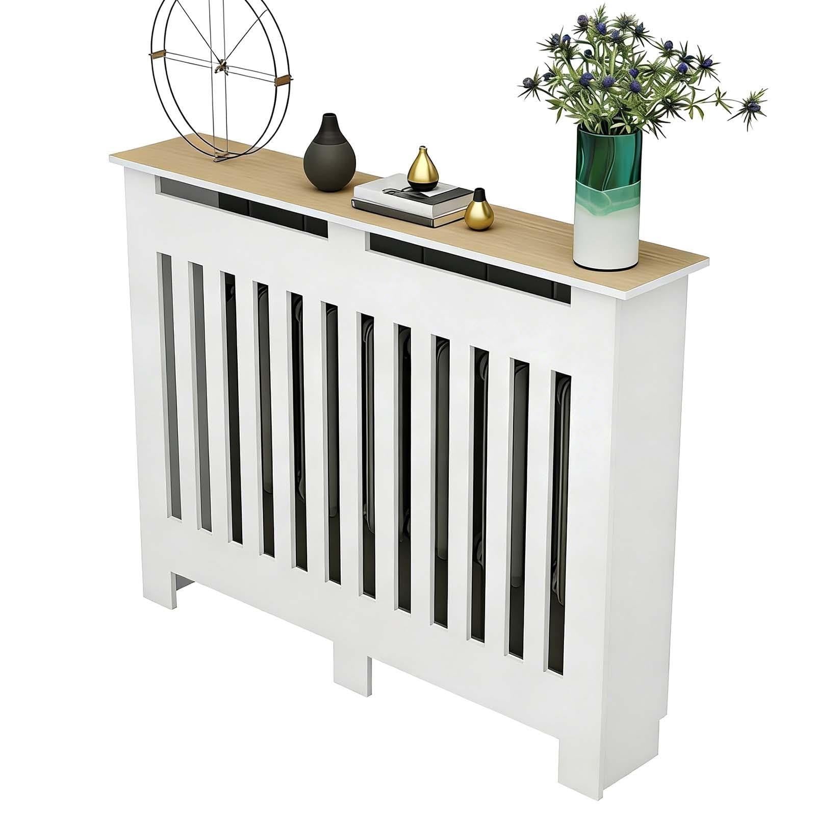 Copritermosifone Moderno Decorativo Bianco con Ritaglio per Battiscopa