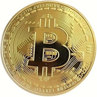 1 pièce de monnaie de collection Bitcoin plaquée or exclusive – Fer, design commémoratif, idéal pour les amateurs et les collectionneurs, or