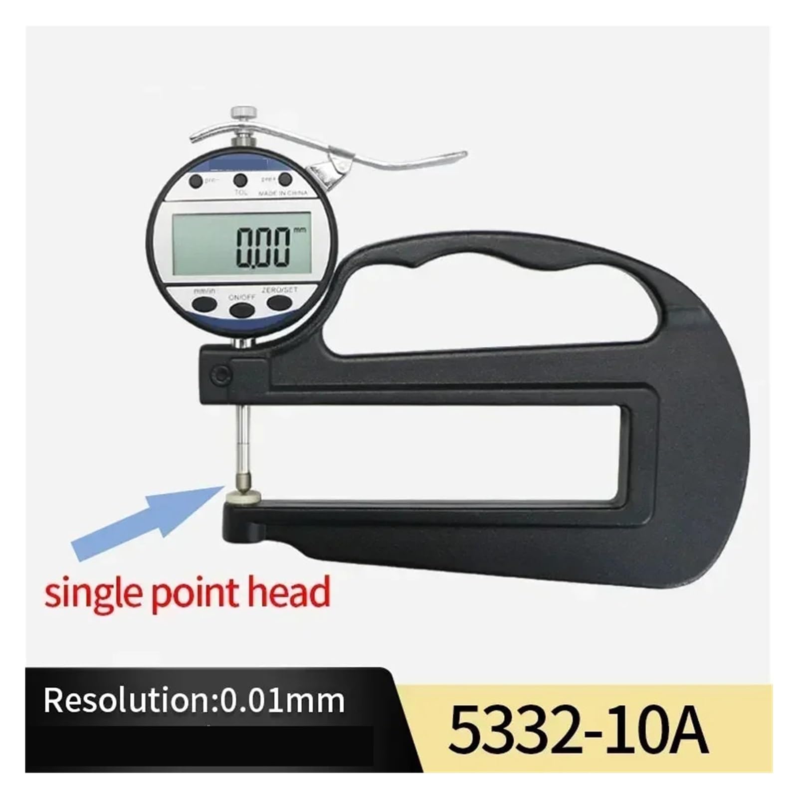 0-10 medida del indicador de espesor de 0.01m m Digitaces for el grueso(Single point head)
