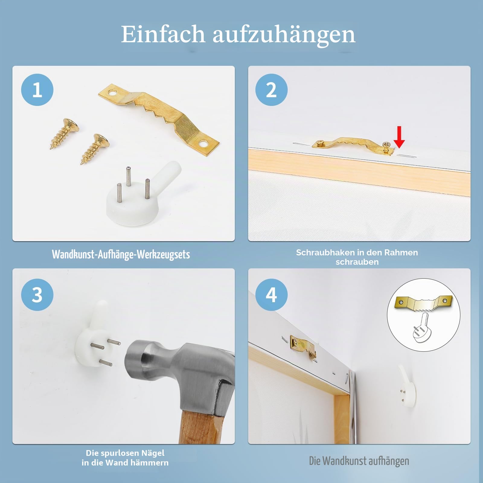 WENGTIAO 3 Stück Aquarell Berg Wald Leinwand Bilder Kunstdrucke Gerahmtes Bild Natur Landschaft Neblige Baum Berg Wandbilder auf Leinwand für Modern Wohnzimmer Schlafzimmer Wanddeko 40x60cmx3