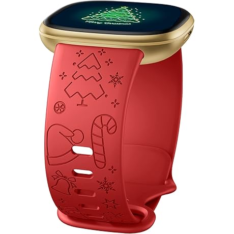 Christmas Engraved Band Compatible with Fitbit Sense