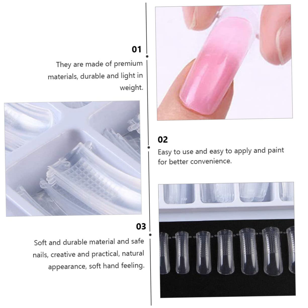 FRCOLOR 3sets Estensione Unghie Kit Con Mold Per Unghie e Unità Di Strumenti Di Bellezza Per Nail Art Uso Professionale e Domestico Facile Applicazione e Decorazione