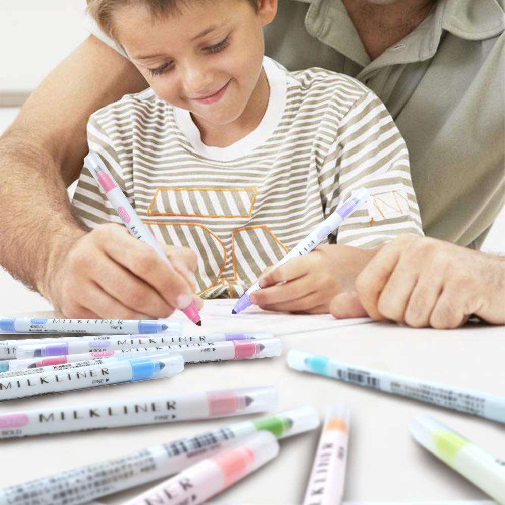 12 Evidenziatori Pastello Doppia Punta - Penne Per Appunti, Scuola E Ufficio A Colori Tenui - Foto 10