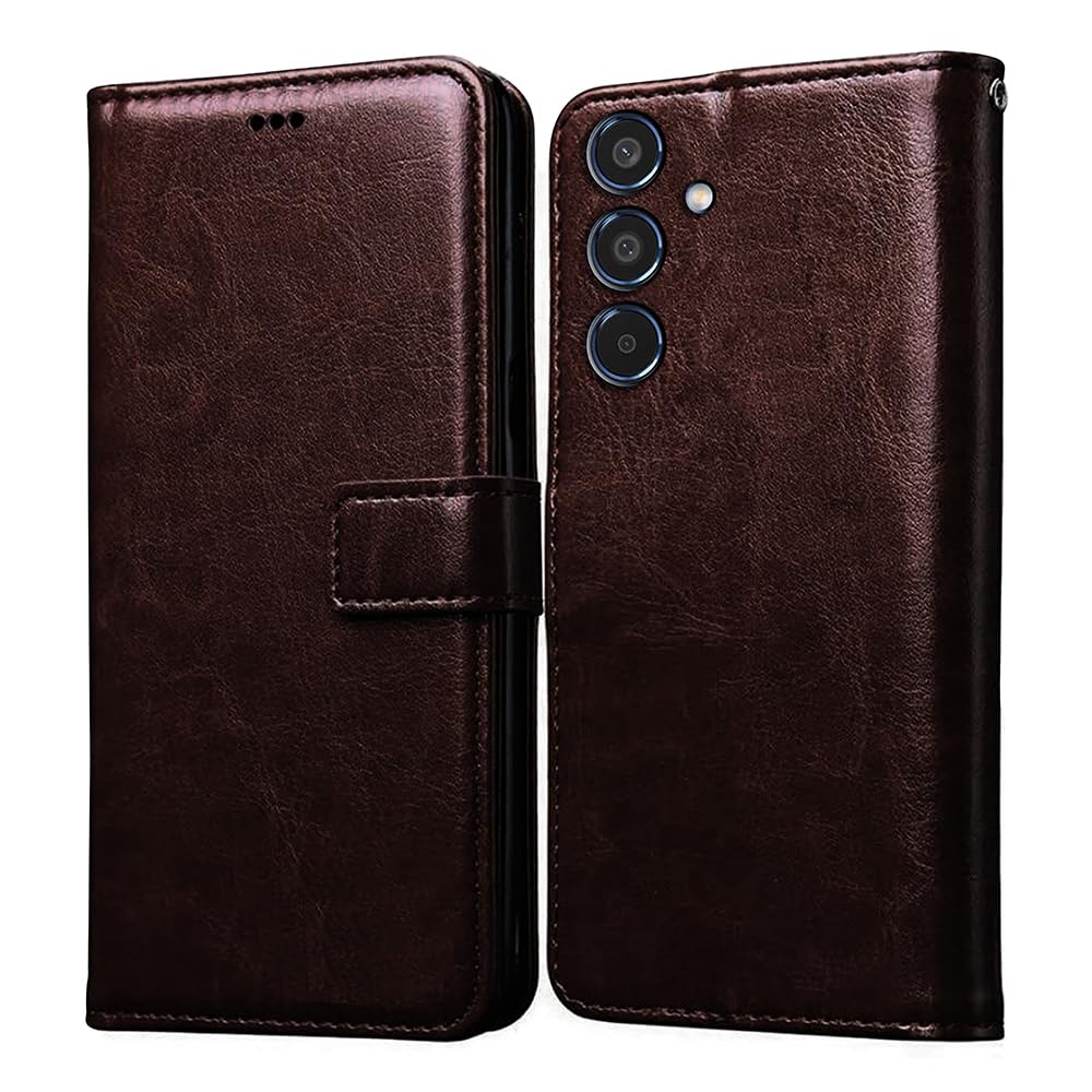 Amazon Brand- Solimo Flip for Samsung Galaxy M35 5G (Leather_Coffee) (B0D9FF7J7R) Amazon Price History, Amazon Price Tracker