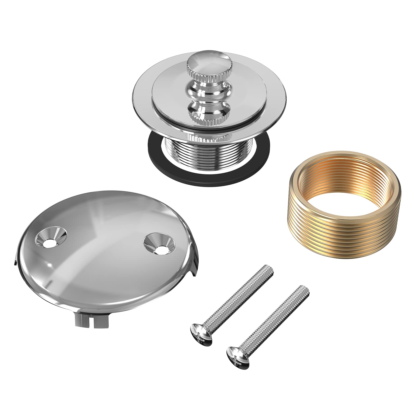 Buy All Metal Lift & Turn Bathtub Drain Kit with TwoHole Overflow