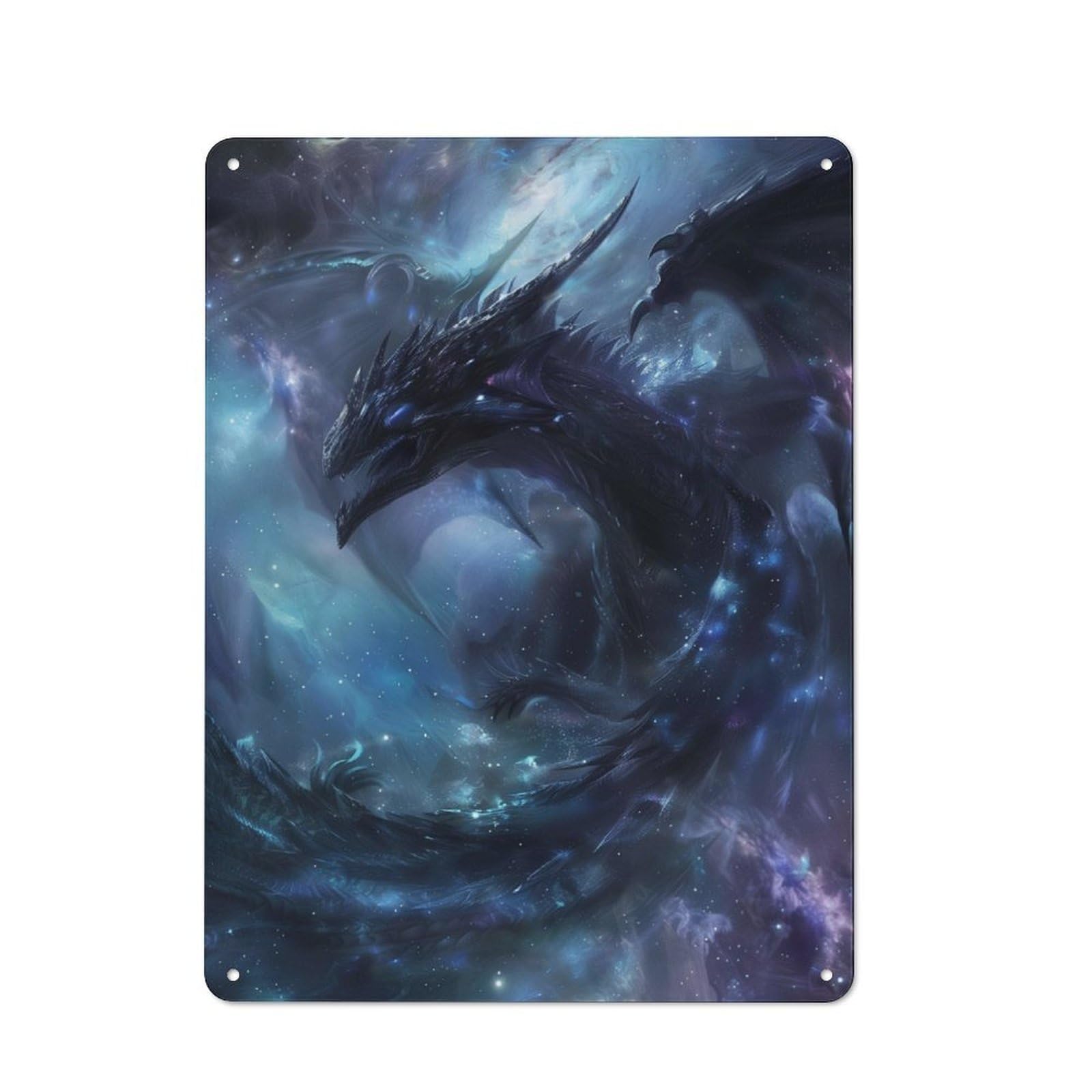 Junmoney Mystical Space Dragon Retro Tin Sign 40X30cm For Garage Wall, For Fans Of Metal Signs And Themed Wall Decor