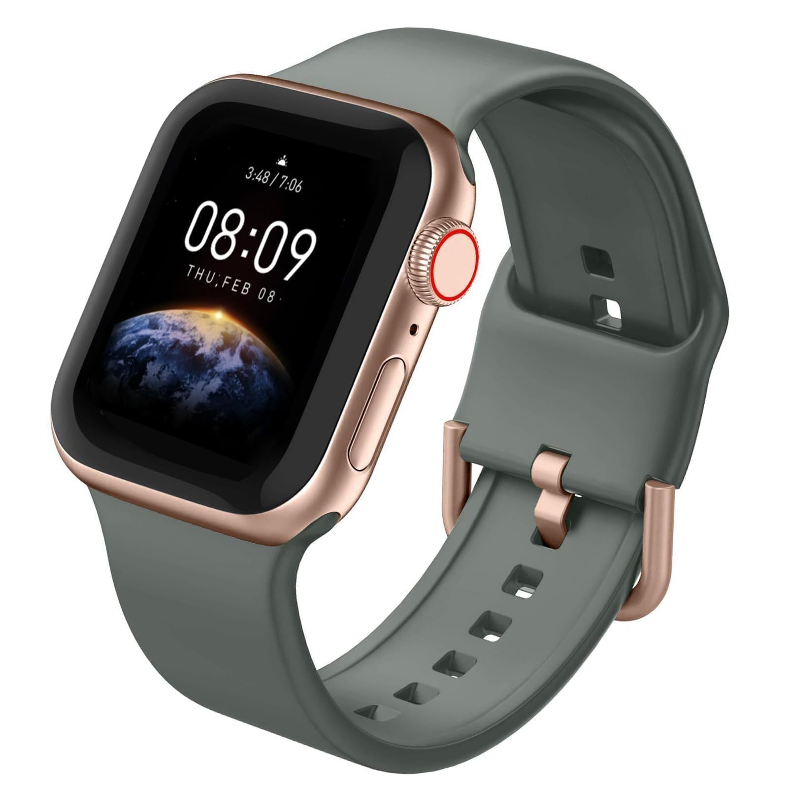 Woyinger Sports Silicone Band for iWatch Bands Series 9 8 7 6 5 4 3 2 1 SE Ultra,Women and Men,Waterproof Band Compatible with Apple Watch Band 38mm 40mm 41mm 42mm 44mm 45mm 49mm