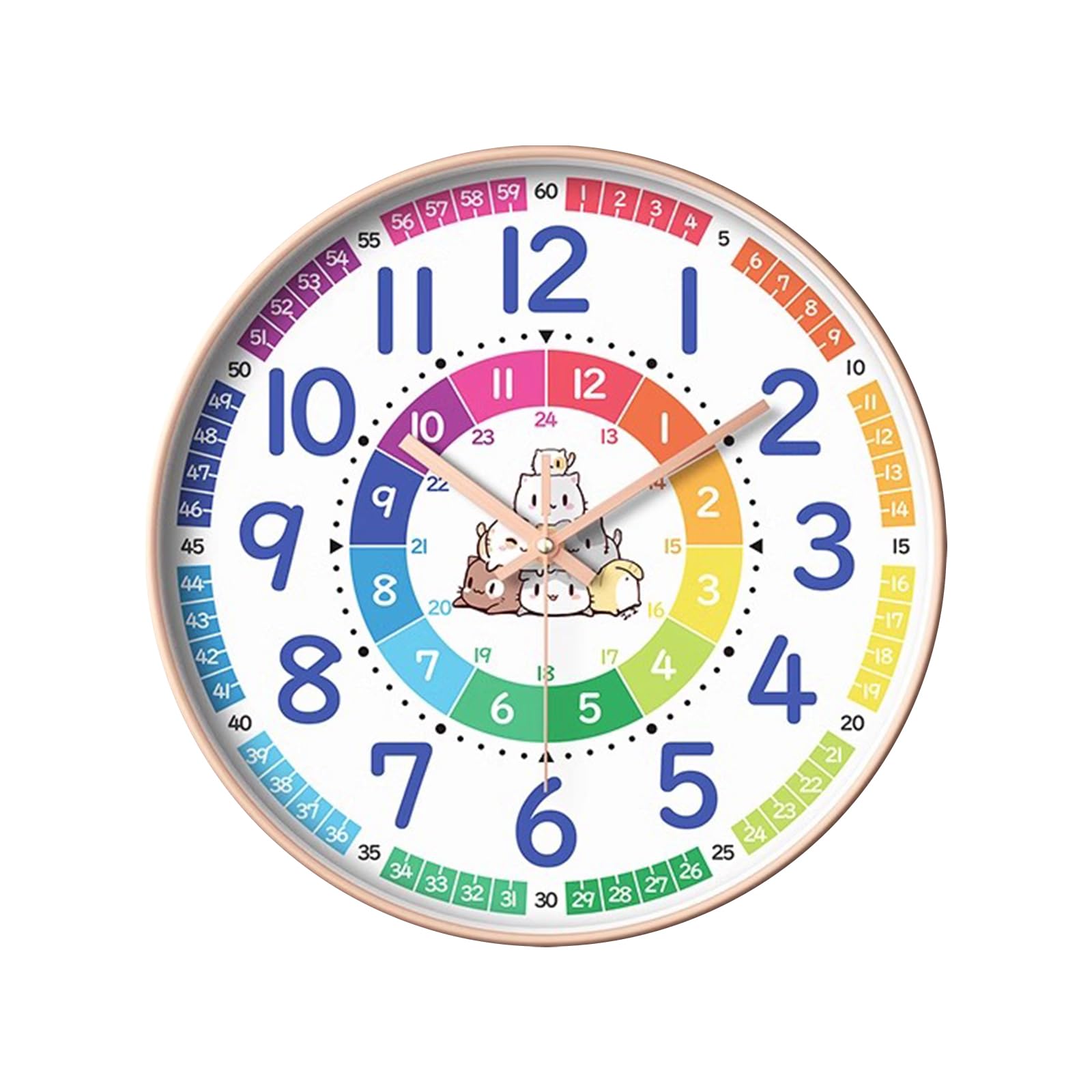 Ergocar Children's Lernwanduhr, Farbenfrohe Wanduhr Ist Leicht Zu Lesen, Um Das Unterrichten Zu Lesen, Geeignet Für Klassenzimmer -Spielzimmer Kinderzimmer Schlafzimmer Kinderzimmerschule