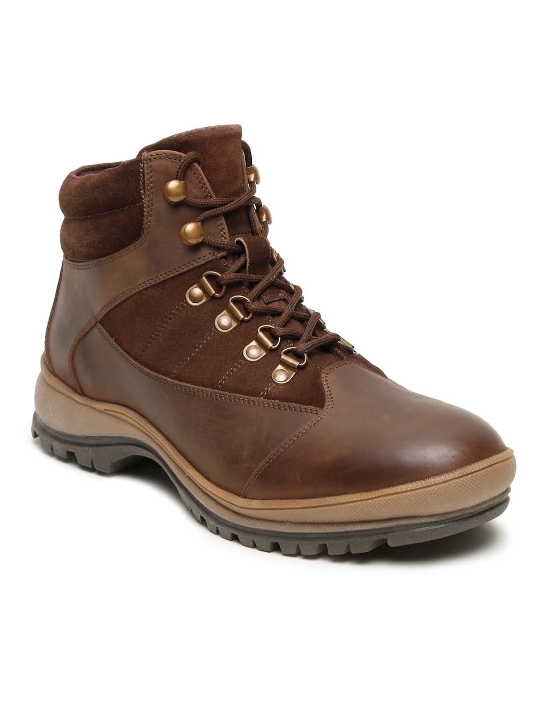 teakwood leathers Men's Genuine Leather Mid-Top Hiking Boot for Men, Lace-up Round Toe Ankle Length Boots-picture-34