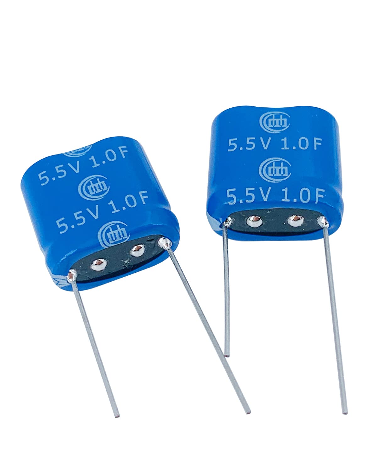 2 pcs 8.5X17X17mm(0.33x0.67x0.67in) Super Capacitor 5.5V 1F Super Farad Capacitance Winding Type Energy Storage for On Board Backup Energy Storage Combination Vehicle Recorder