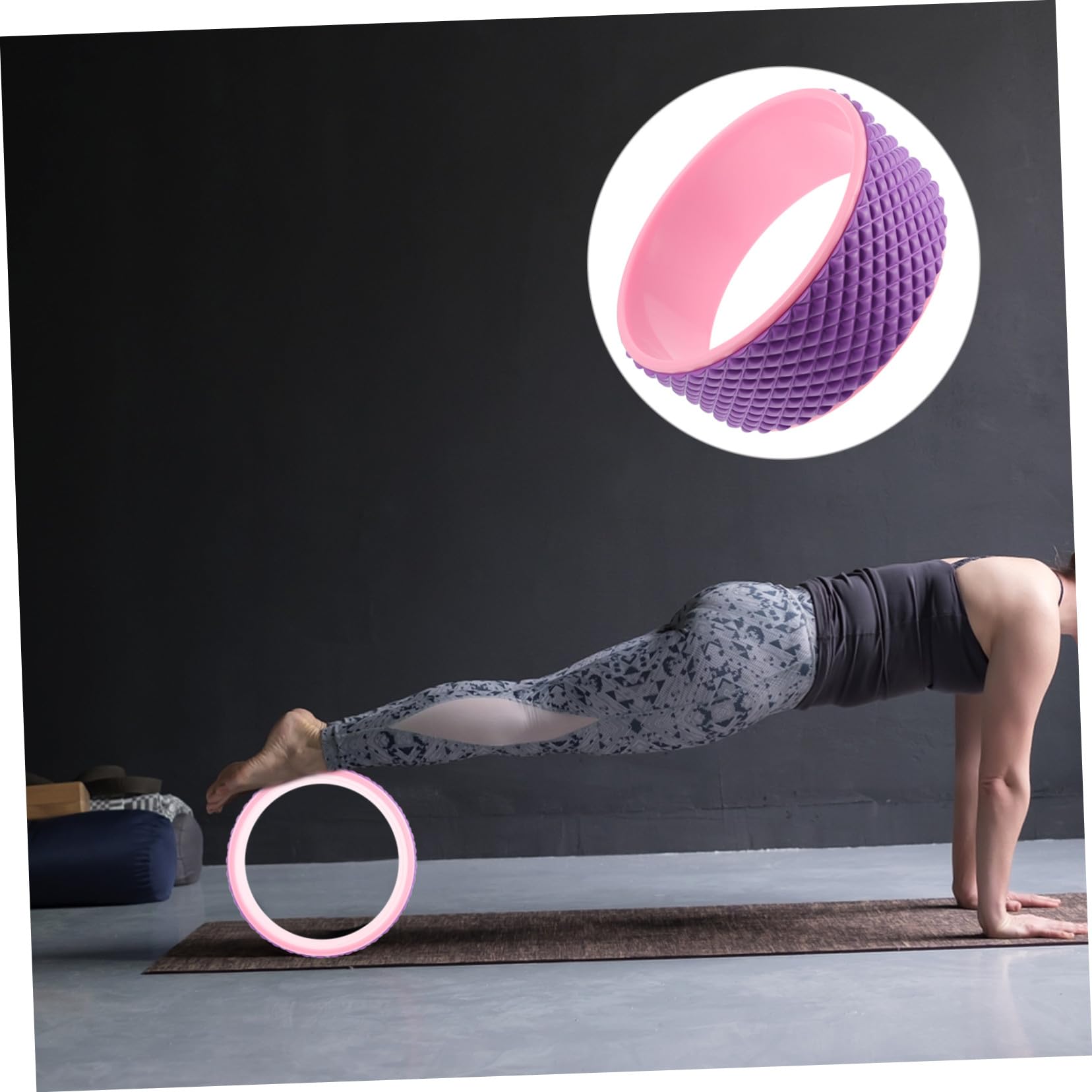 Yoga Rad Kunststoff Yogarolle Fitness Rückbeugenrad Mit Massage Oberfläche Für Rückenöffnung Pilates Anfänger Yoga Zubehör