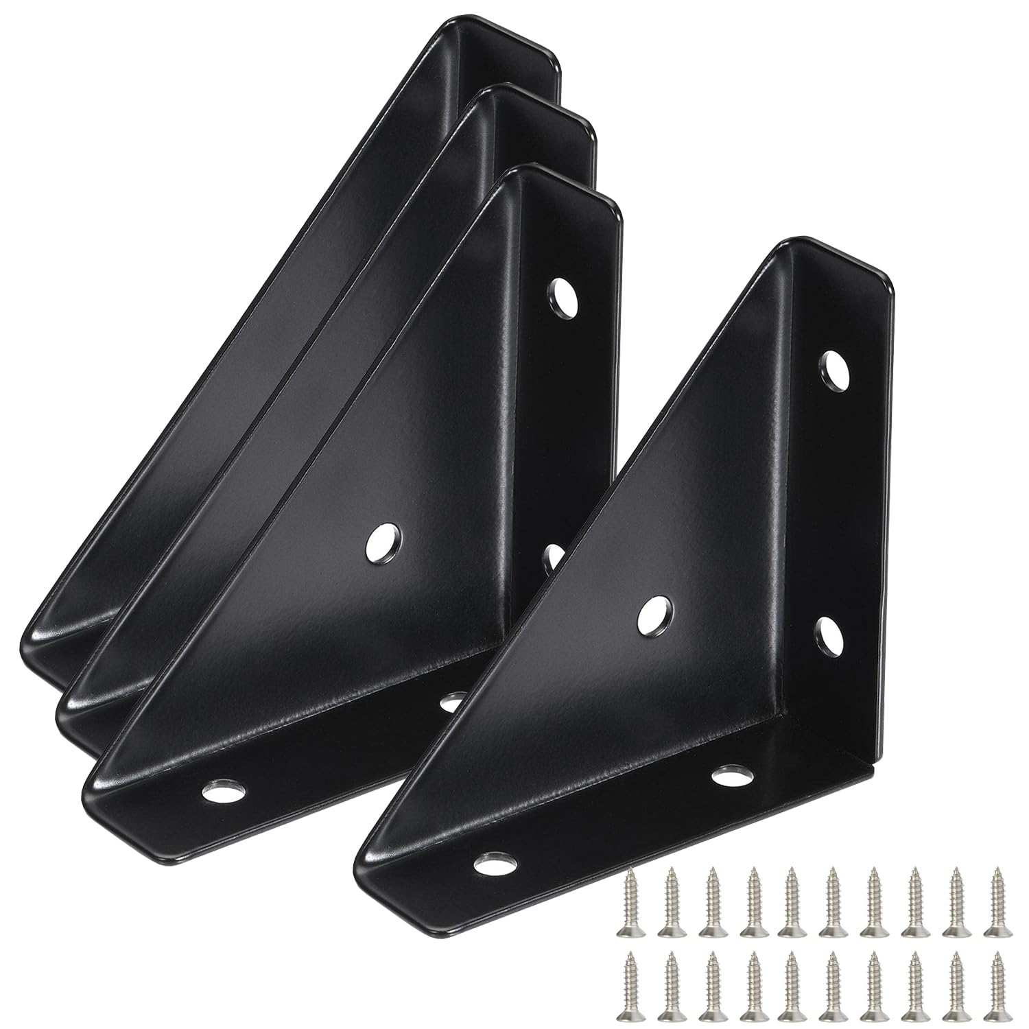 Paquete De 2 Soportes De Esquina De Cama, Soportes De Estante Tipo Oculto Soporte Triangular Soportes De Acero Laminado En Frio Para Union De