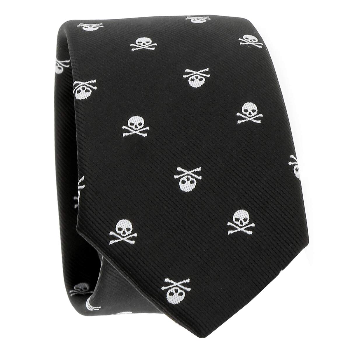 SHIPITNOW Schädel Schwarze und Weiße Krawatte und Fliege - Ausgefallene Skelett Krawatte und Fliege für Herren - Skull Krawatte und Fliege