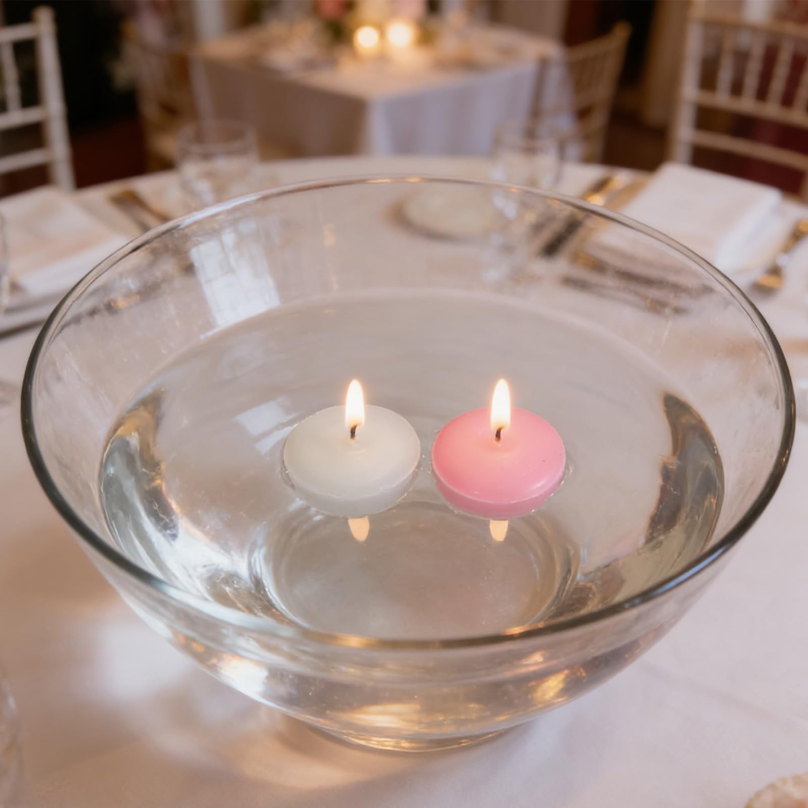 40 candele galleggianti da 3,8 cm, senza profumo, antigoccia, perfette per vasi, decorazioni e centrotavola per matrimoni e feste.