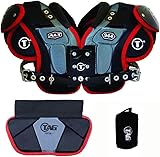 TAG ALT III 944 Youth Football Shoulder Pad Bundle with Pad, Quarterback Wrist Band and Back Plate, Multi-Position Football Protective Gear (Small)