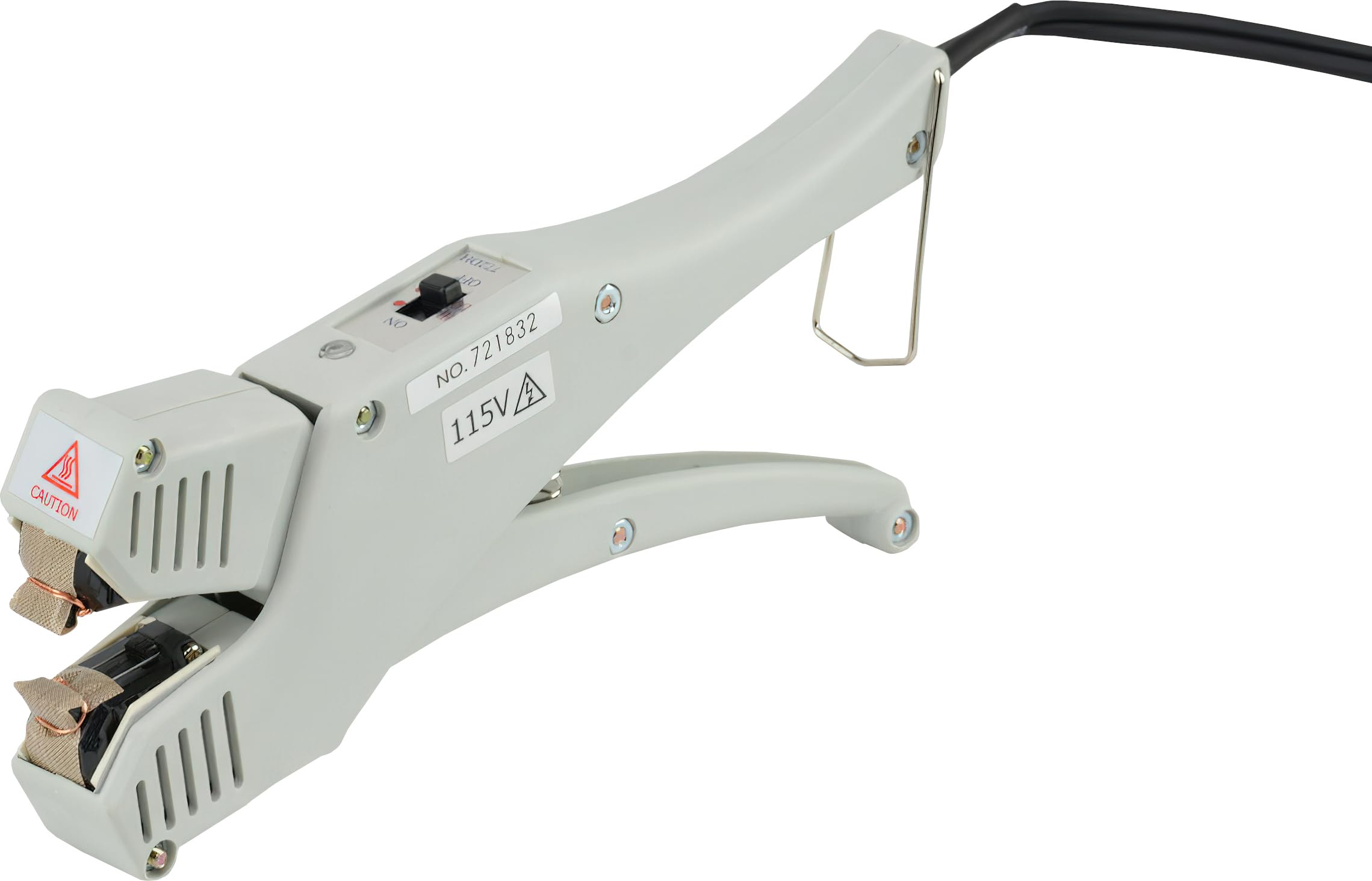 AIE AIE-772 Direct Heat Portable Handheld Clamshell Sealer; 14.5W; 10 mm Max Seal Length; 5 mm Seal Width; Up to 100 mm Max Material Thickness; High and Low-Temperature Control Switch; Power Light