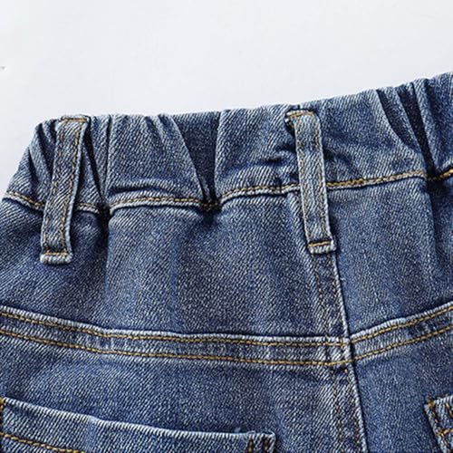 Girls Ripped Jeans Straight Leg Baggy Denim Pants Elastic Waist Streetwear Y2k Pants Casual Trendy Teen Fall Trouser2