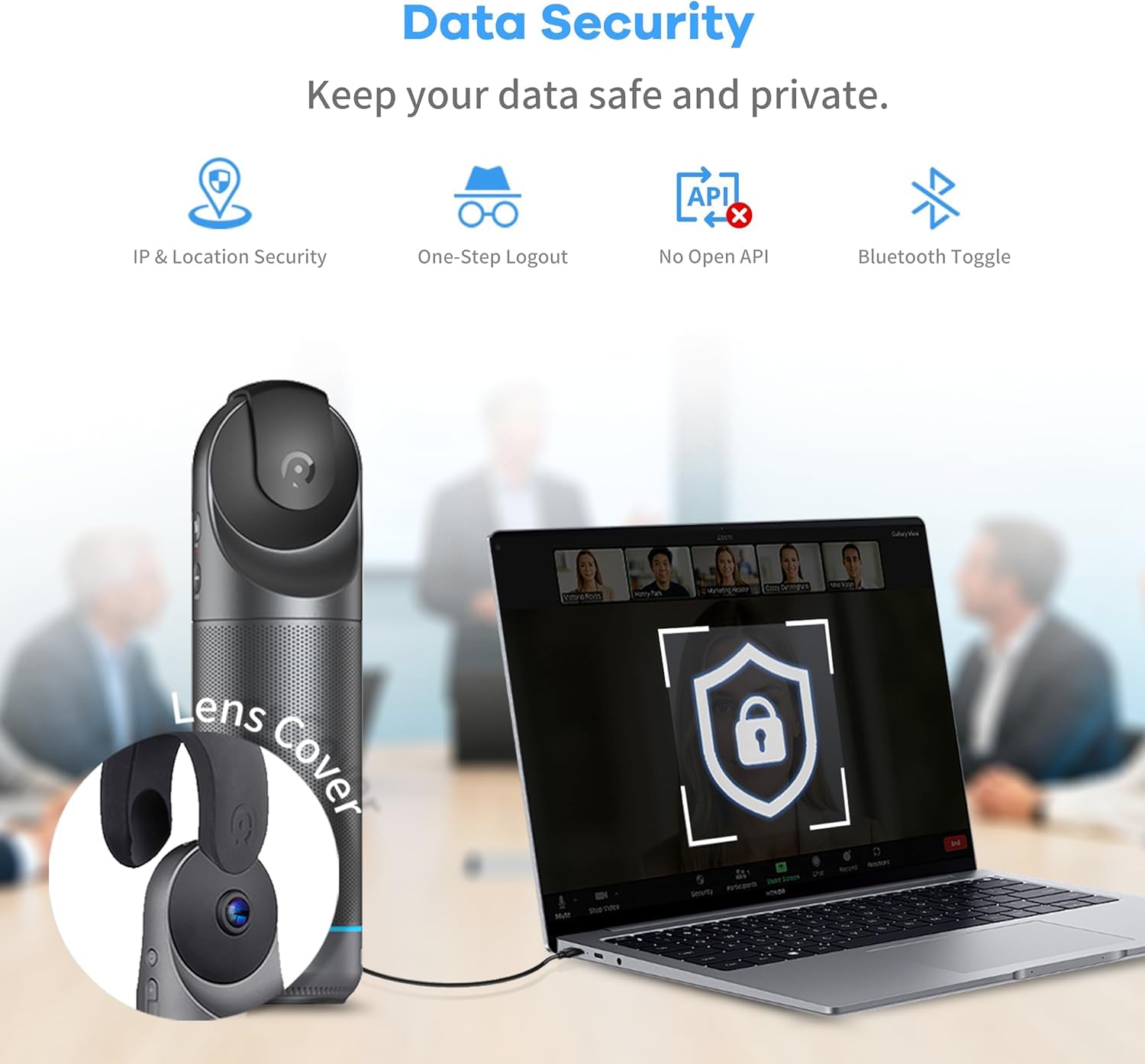 KanDao Cámara para videoconferencias, Meeting Pro(Next Gen) Cámara para videoconferencias en 360° Todo en uno con Altavoz y micrófono, Ecualizador de Ruido y Enfoque Inteligente