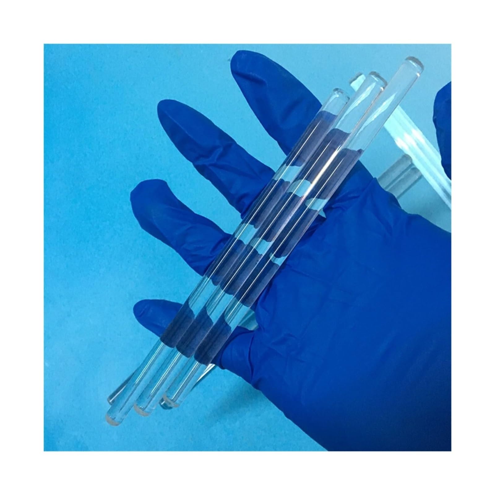 Bacchette Agitatrici in Vetro Set da 5, Bacchette in Vetro Massiccio con Punta Arrotondata 15cm 20cm 30cm(50CM 10mm)