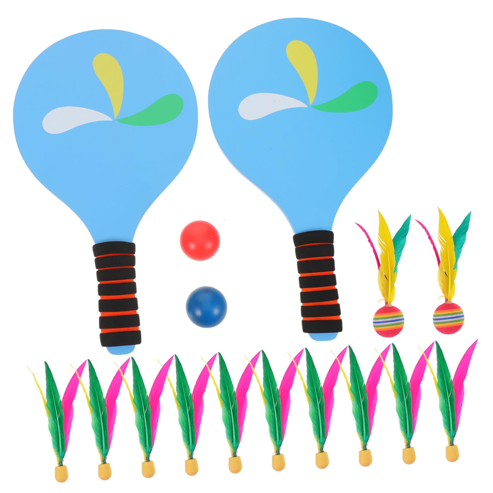HANABASS Set da Badminton in Legno Volano in Piuma di Anatra per Adulti – Gioco Esterno Versatile per Giardino, Spiaggia e attività Ricreative