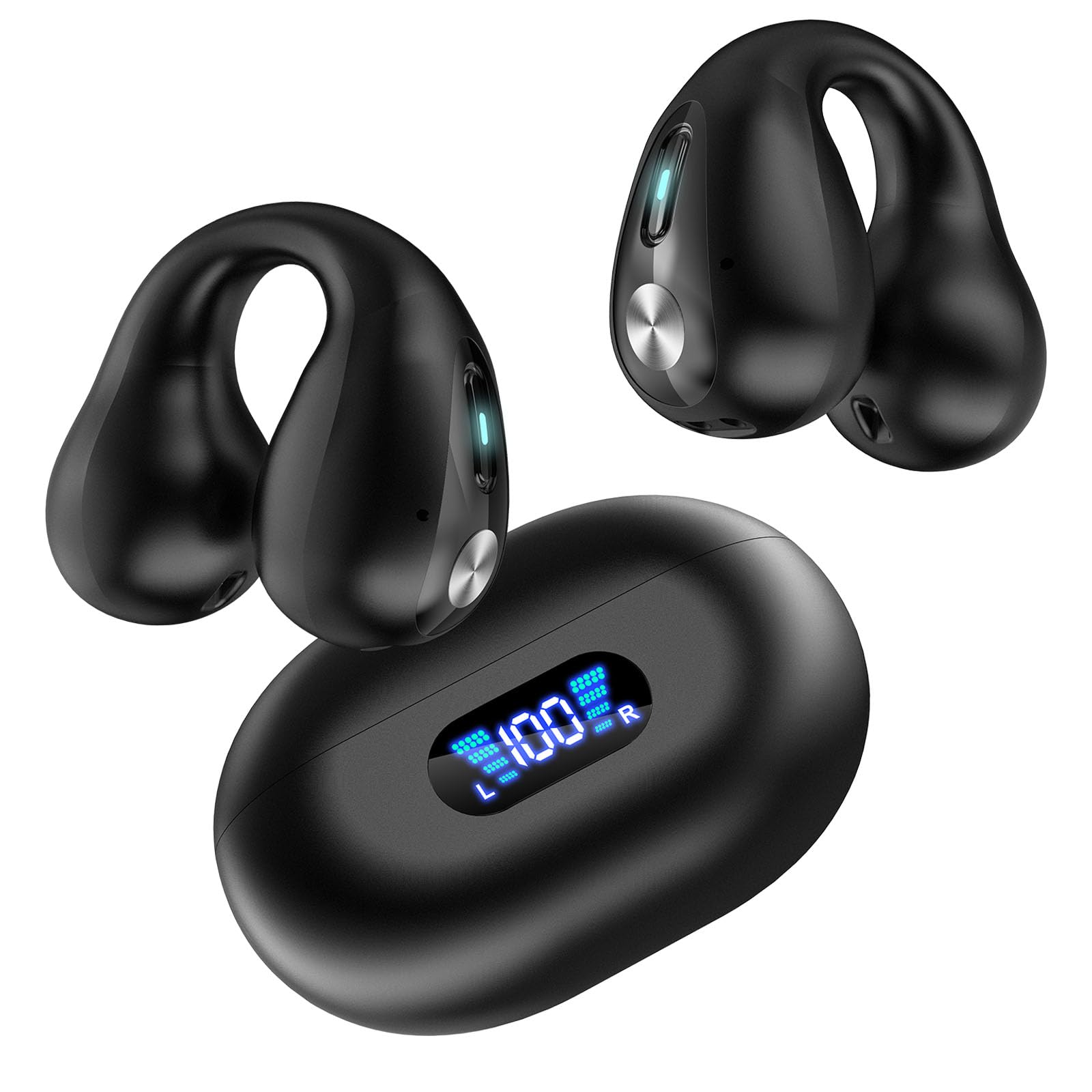 ダークブルー ワイヤレスイヤホン フック型 Amazon.co.jp: イヤーカフ イヤホン 骨伝導 イヤホン bluetooth