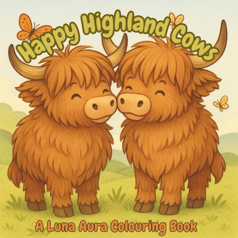 Happy Highland Cows: A Luna Aura Colouring Book
