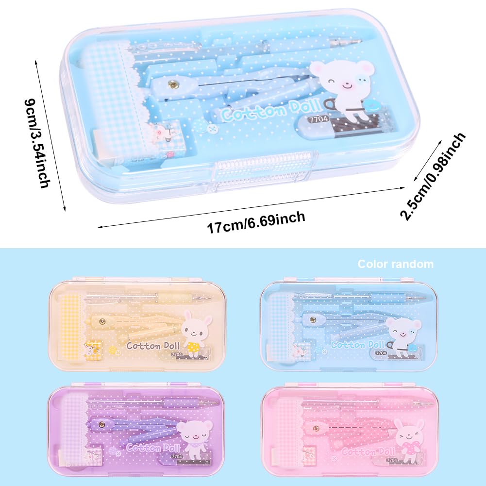 MEGAUK 8 In 1 Compass And Maths Set For Maths Geometry Stationery Set For Kids (Blue - View #7