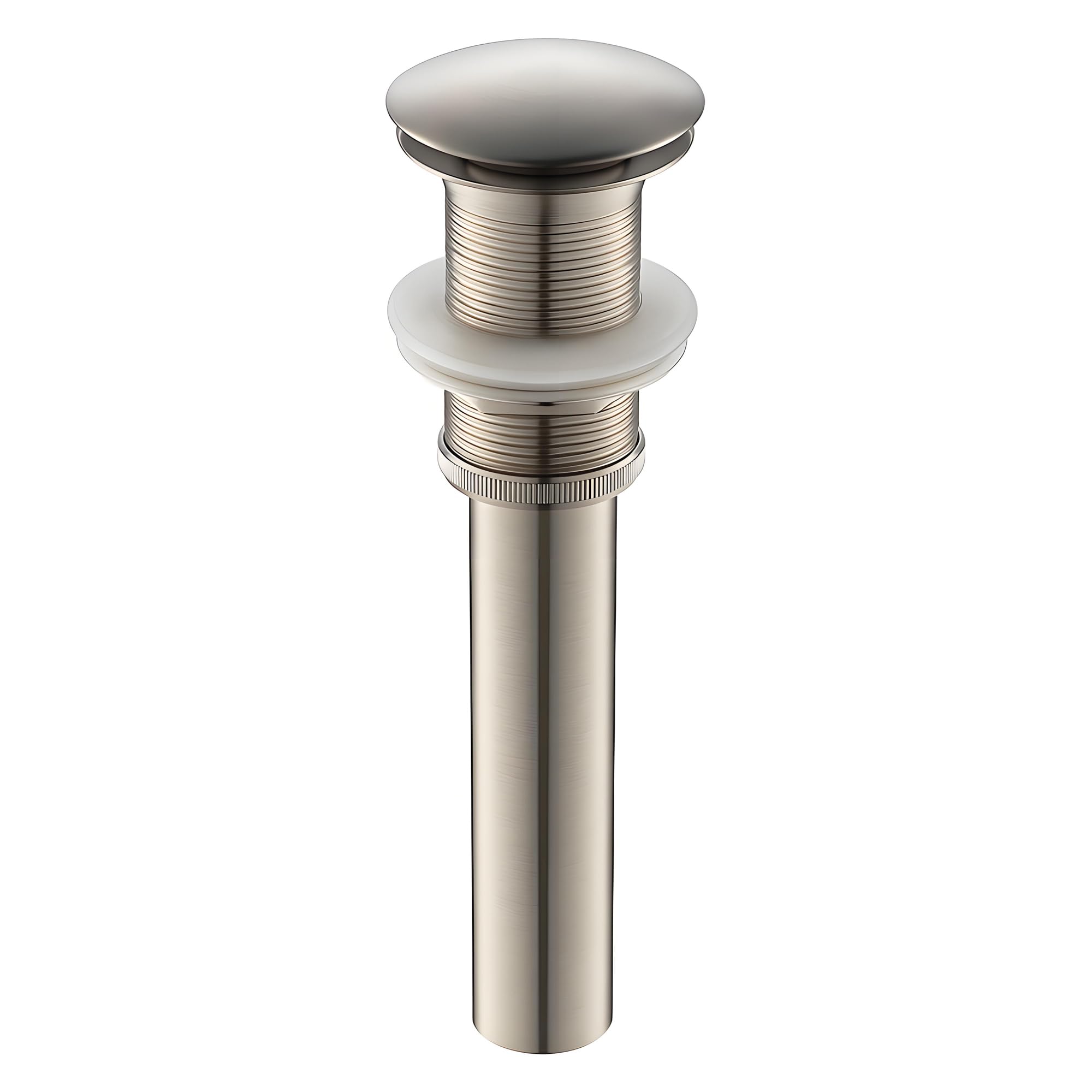 Vessel Sink Drain Without Overflow - Bathroom Sink Drain Stopper - Pop Up Drain All Metal - Big Cap Fit for Vessel or Undermount Sink,Brushed Nickel,YDPOP-1