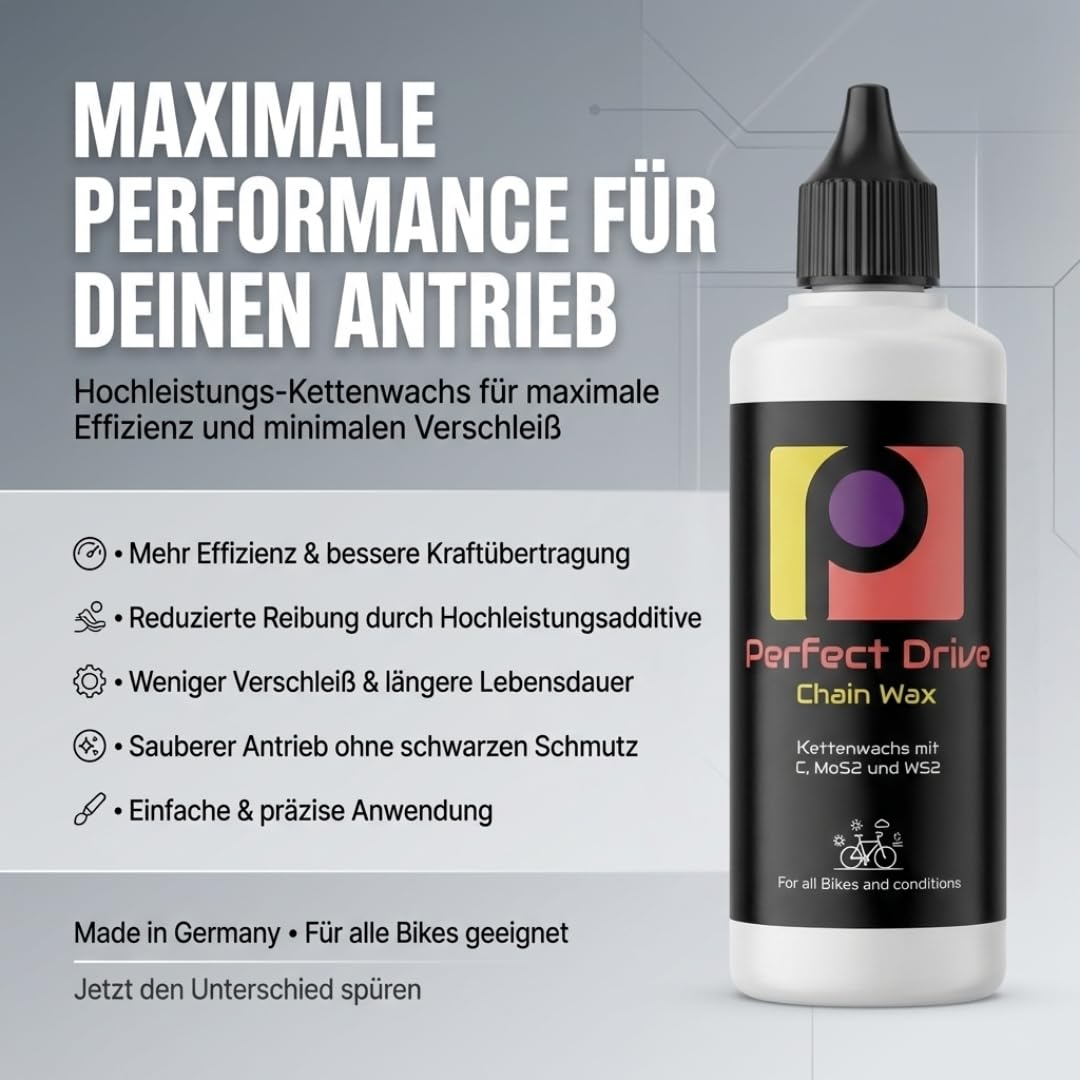 Premium Kettenwachs mit Graphit, MoS₂ & WS₂ – Für Rennrad, Gravel, MTB & E‑Bike