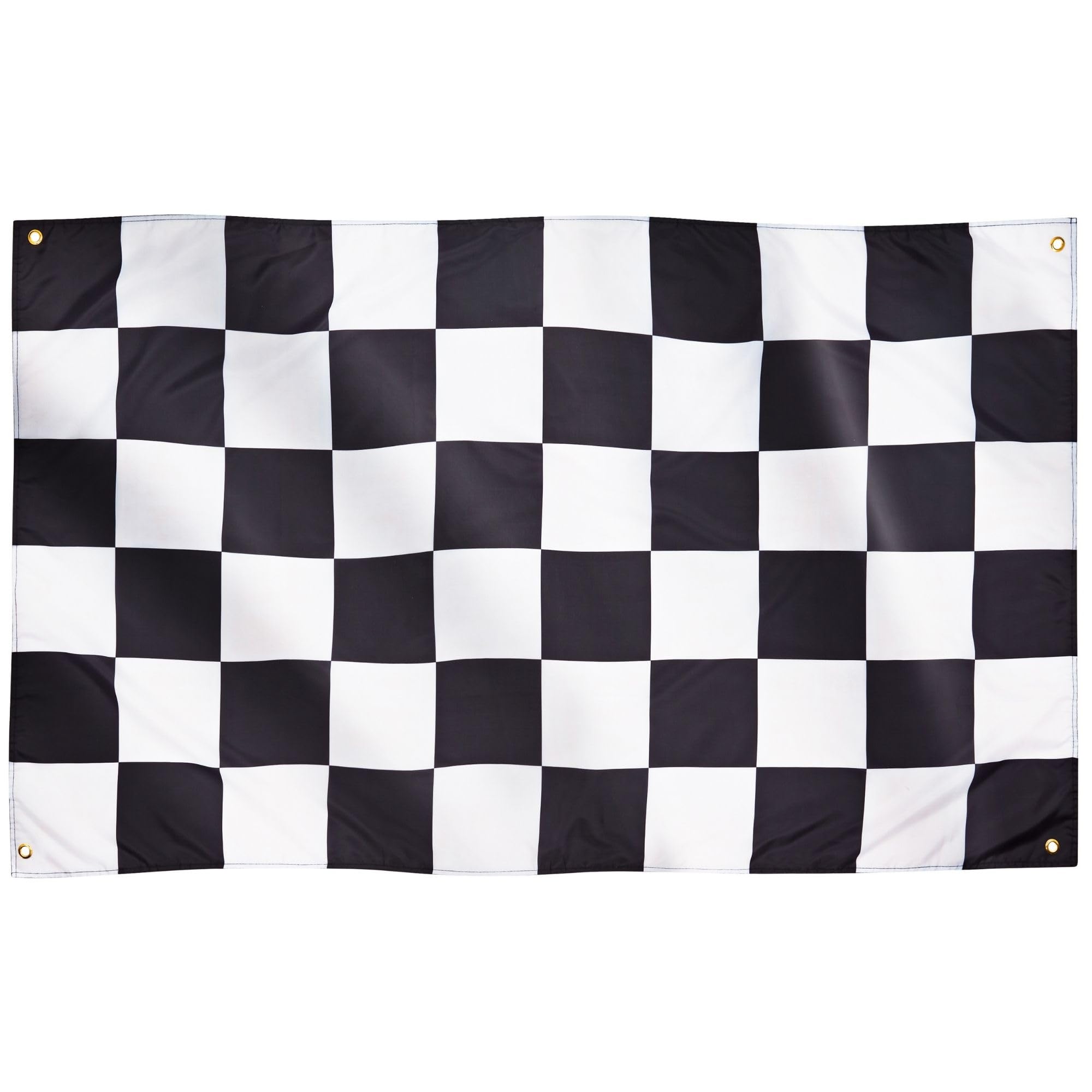 Sponsored Ad – Runesol Black & White Chequered Flag - 91x152cm, 3ft x 5ft, F1 & Formula 1 Finish Line Flag, 4 Grommets, Premium Quality for Inside & Outside Use